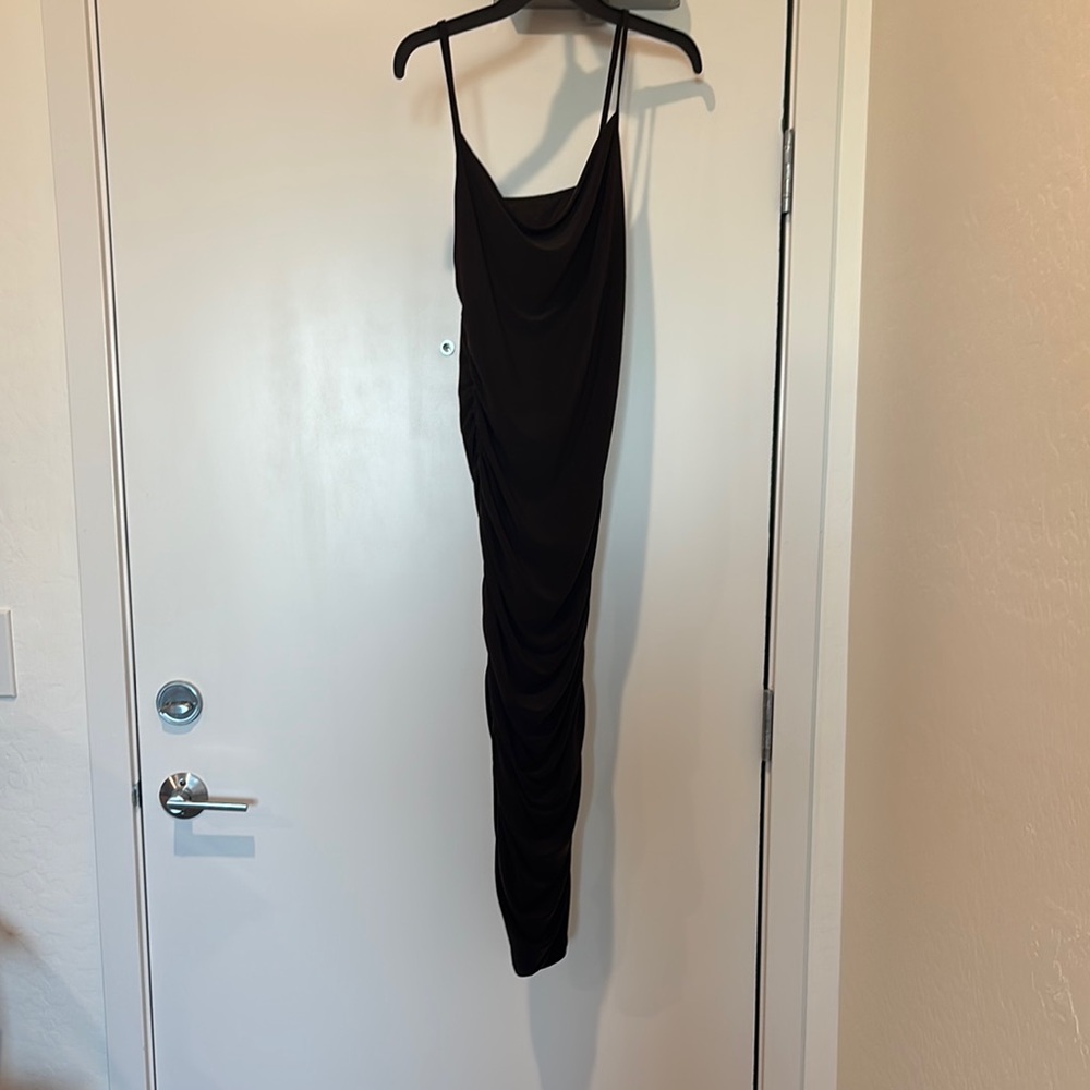 Sophisticated Brown Backless Dress